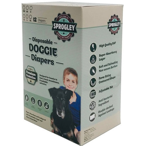 Sprogley Disposable diaper 12pk LARGE 50-68cm
