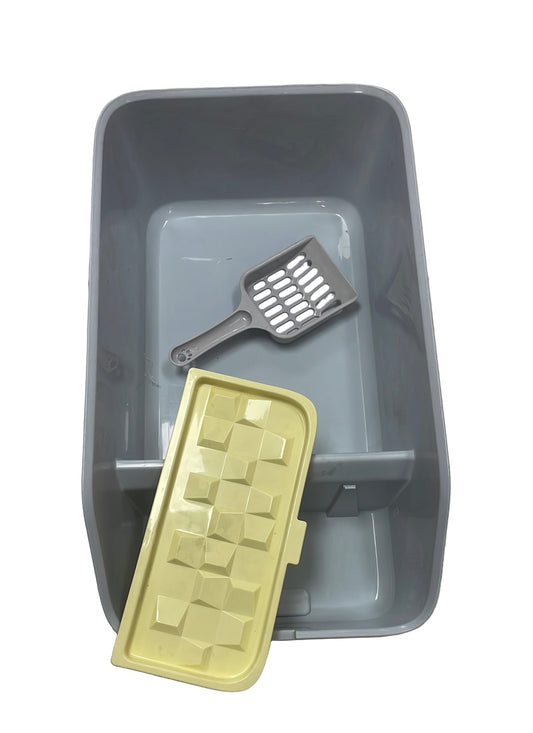 Cat litter box with scoop holder