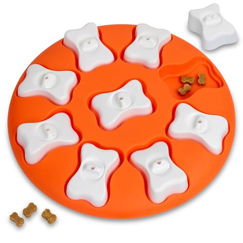 Outward Hound by Nina Ottosson Dog Smart Treat Puzzle Enrichment Toy, Level 1 Beginner, Orange
