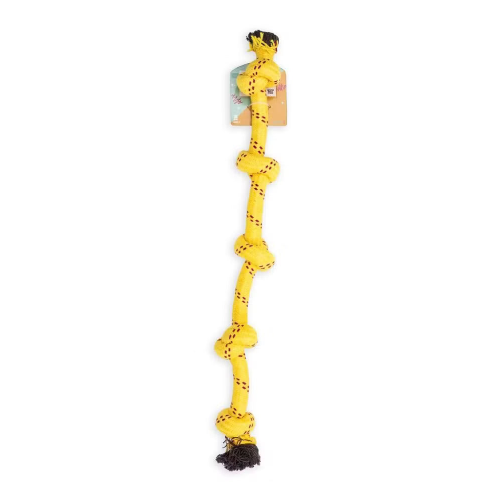 dogs life 5 knot dog toy yellow
