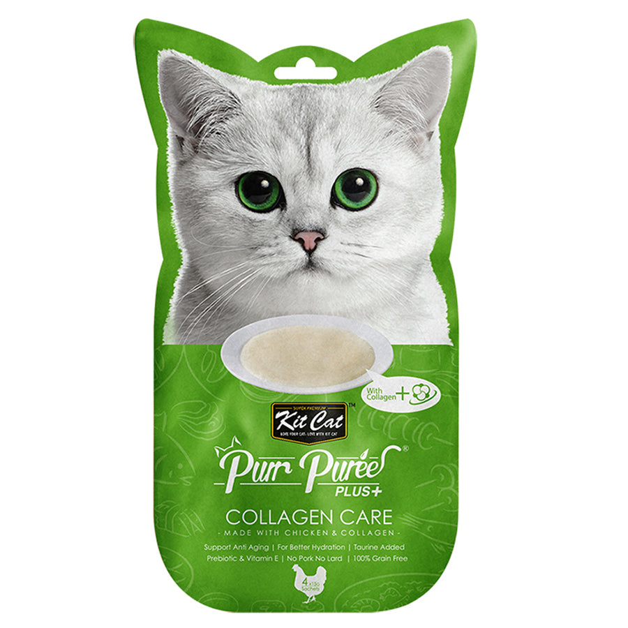 Kit Cat Purr Puree Plus+ Chicken & Collagen Care Cat Treats