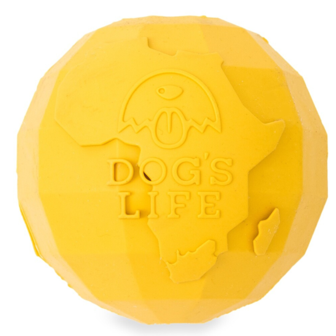 Dogs Life Africa Rubber Ball yellow M