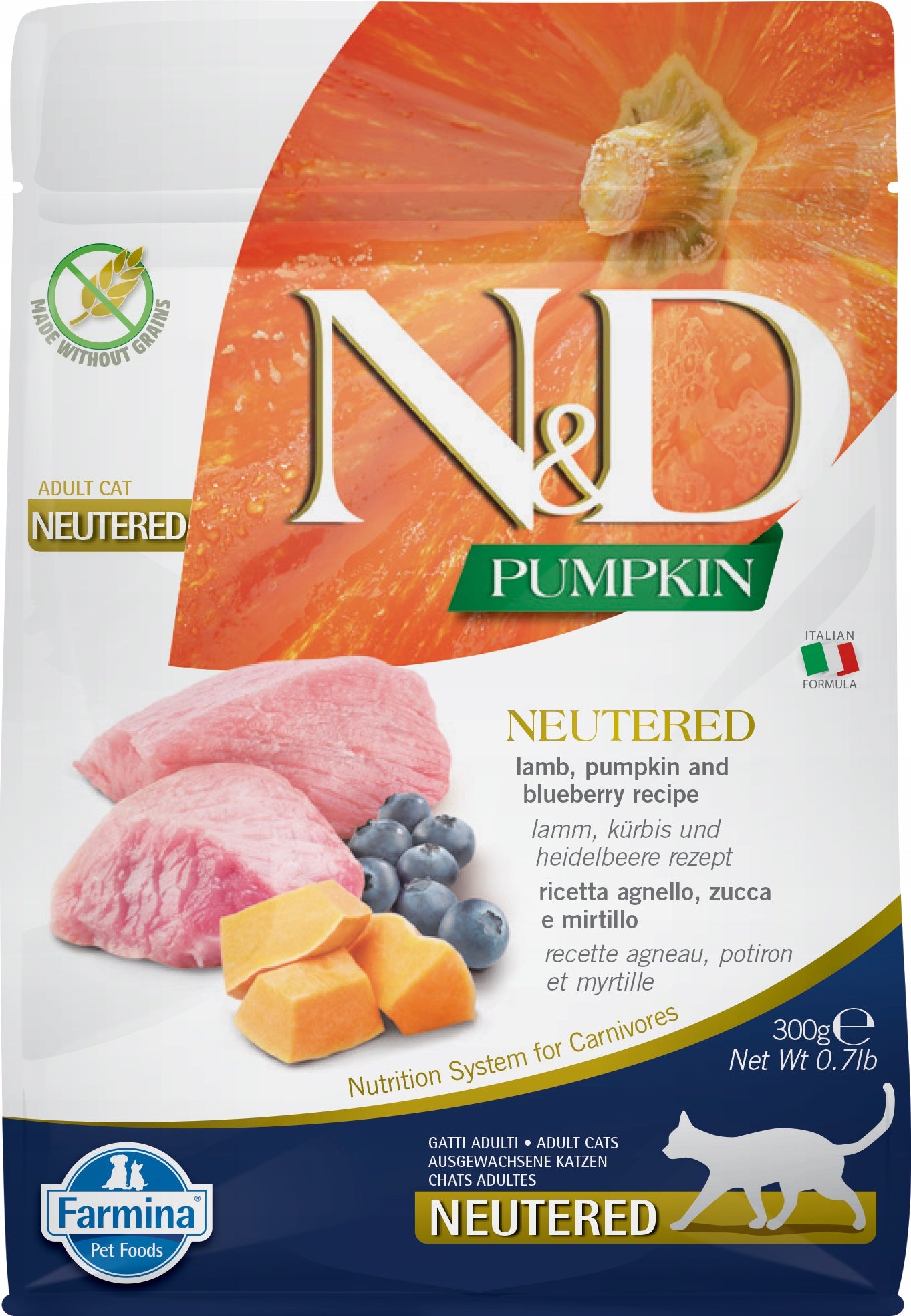 N&D Cat Pumpkin Lamb & Blueberry Adult Neutered 1.5Kg
