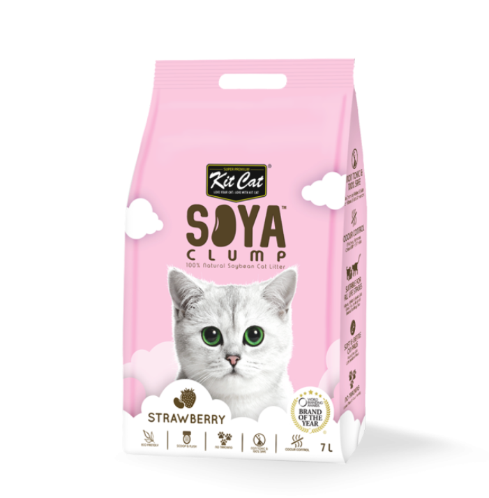 Kit cat soya clumping litter 7L strawberry