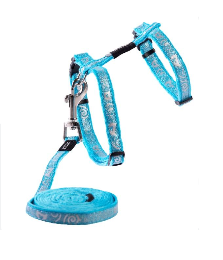 Rogz cat harness sparkle cat blue S