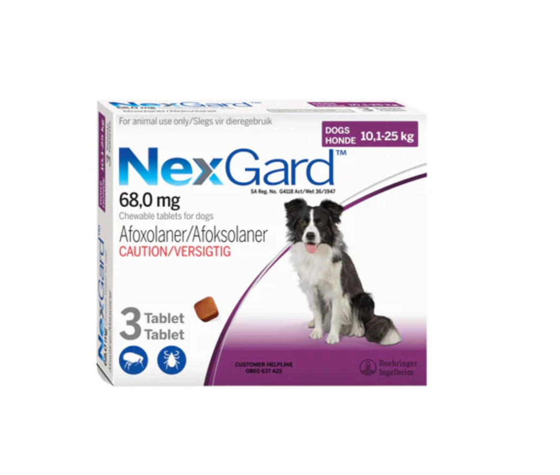 NexGard Large Dog 10-25kg Chewable Tick & Flea Tablet 3