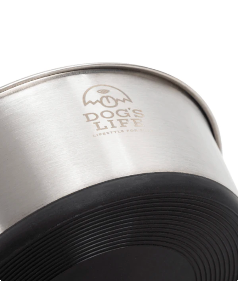 Dogs life stainless steel bowl fuel for adventure black S
