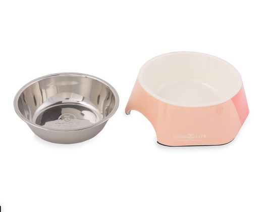 dogs life bowl melamine pink S