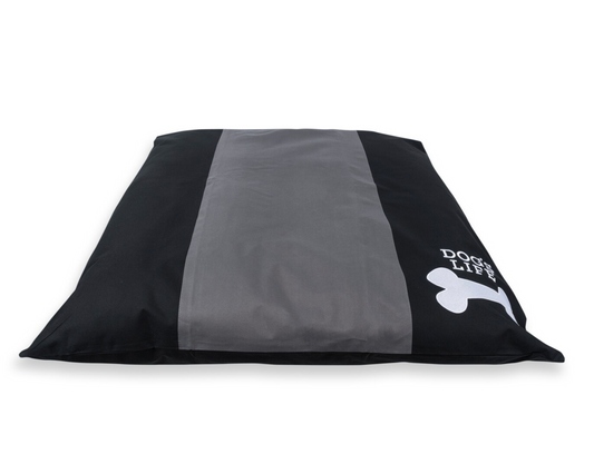dogs life dog bed cushion square bone black m