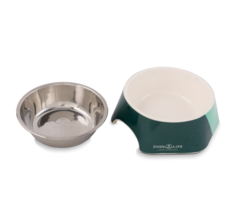 Dogs life dog bowl hexagon melimine steel blue