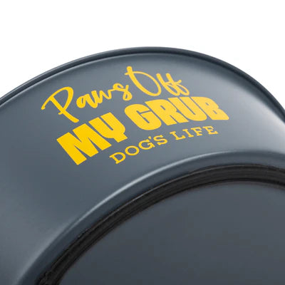 Dogs life stainless steel paws off bowl L