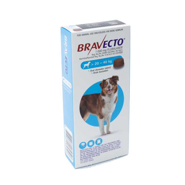 Bravecto Dog 20-40kg Chewable Tick & Flea Tablet