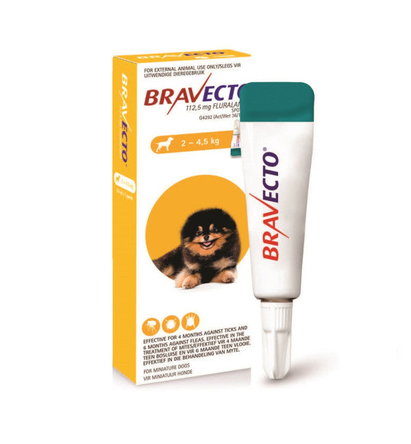 Bravecto Spot On Dog 2-4.5kg Tick & Flea Treatment