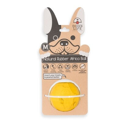 Dogs Life Africa Rubber Ball yellow M