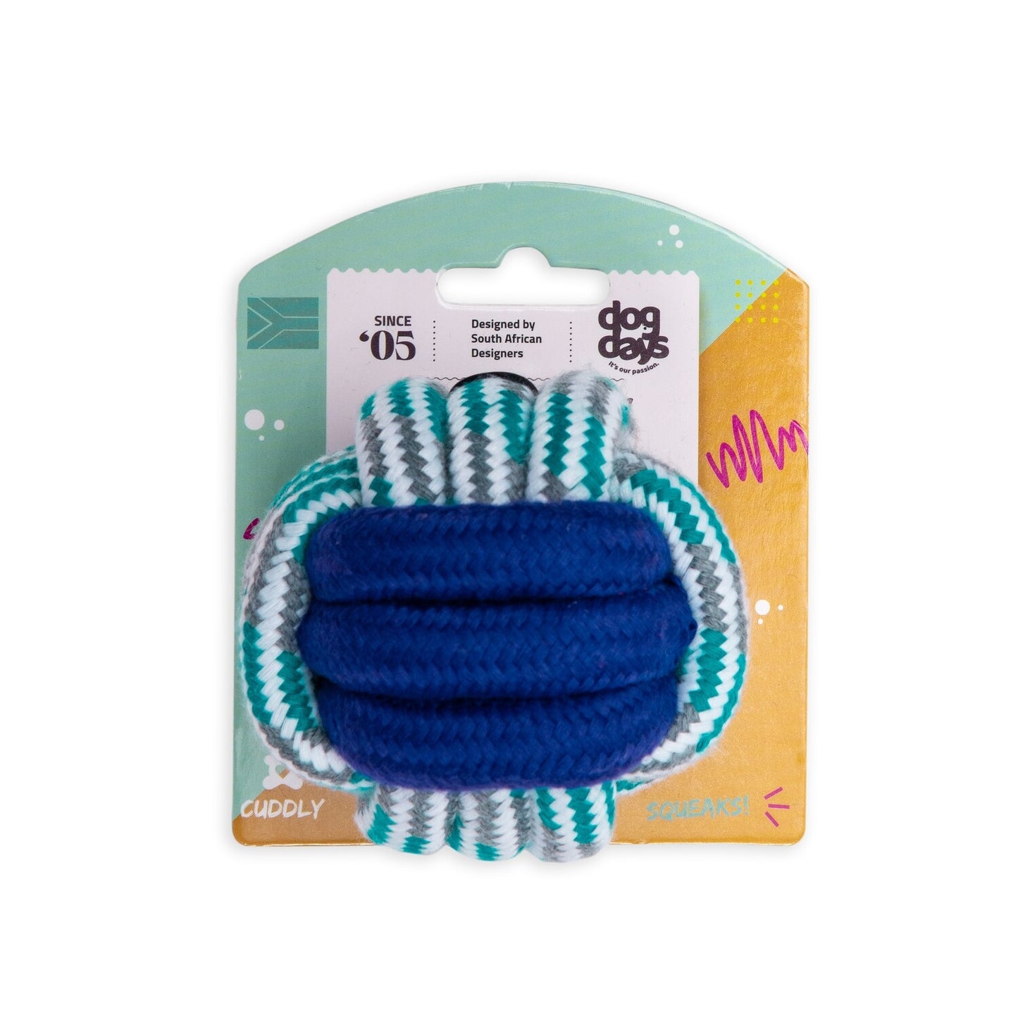 Dogs life candy rope ball blue