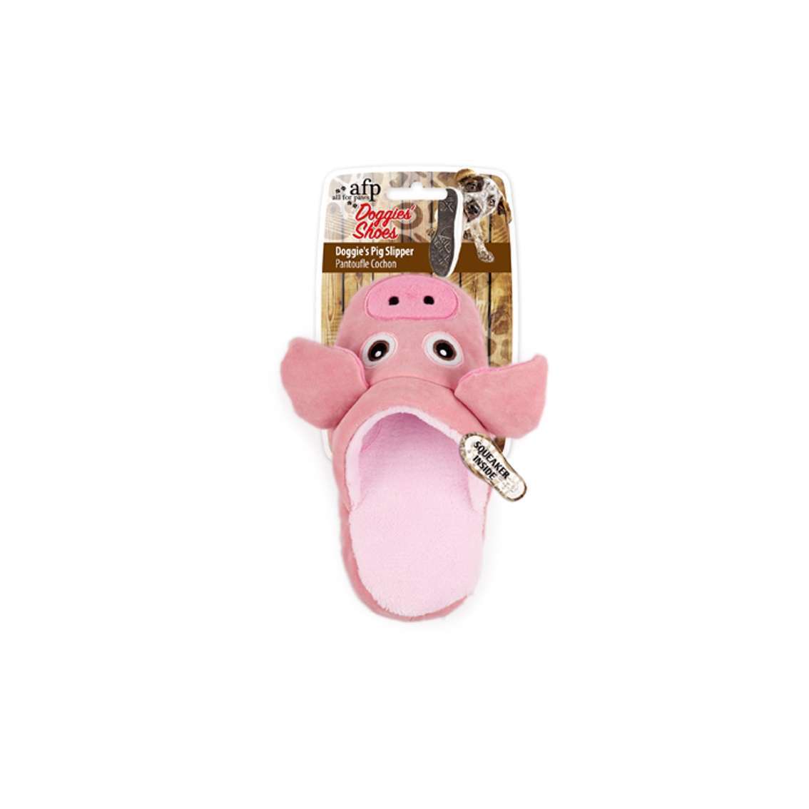 AFP pink slipper dog toy