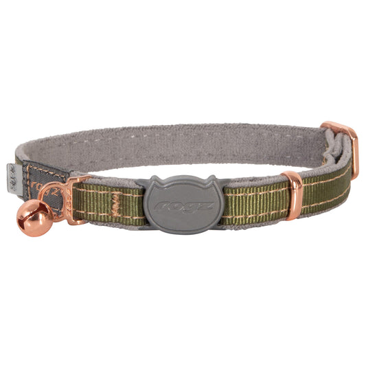 Rogz cat Safety collar xSmall olive twist