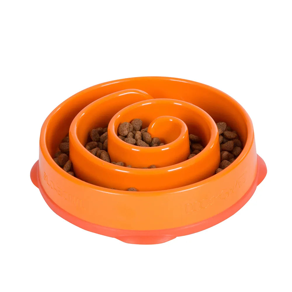 outward hound dog bowl slow feeder orange