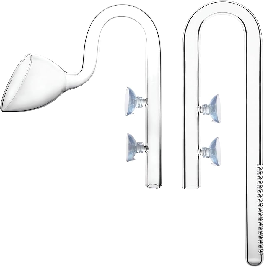 17mm glass lilly pipe with skimmer inflow and outflow combo