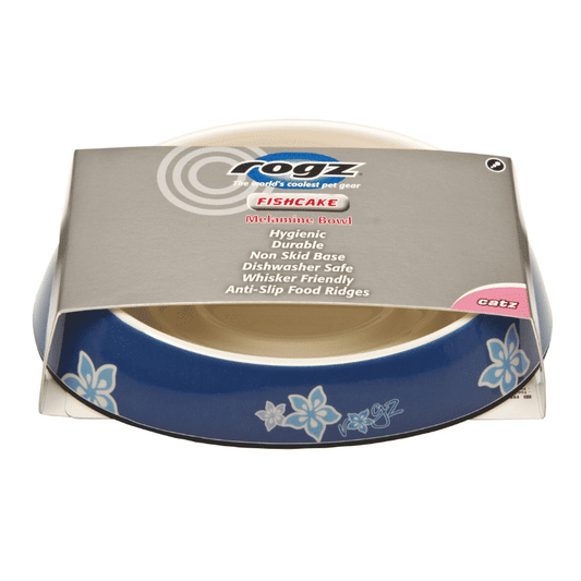 Rogz fishcake bowl blue floral S