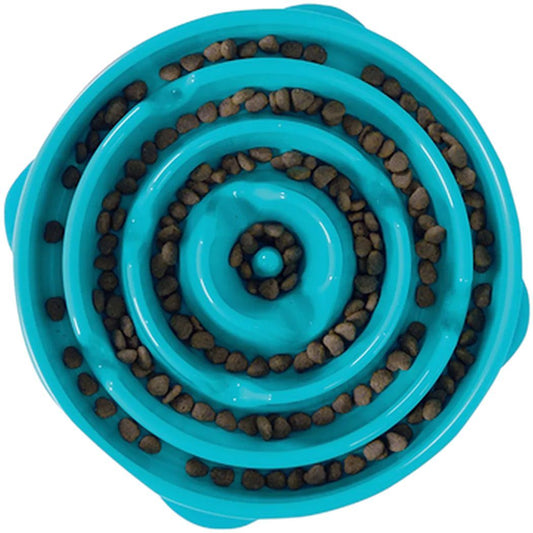 outward hound dog bowl slow feeder blue