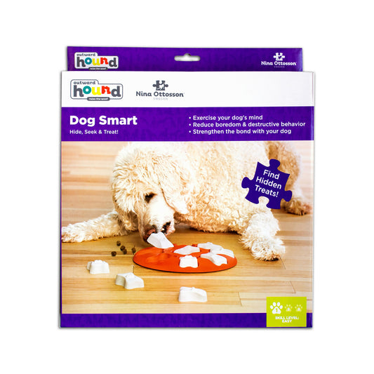 Outward Hound by Nina Ottosson Dog Smart Treat Puzzle Enrichment Toy, Level 1 Beginner, Orange