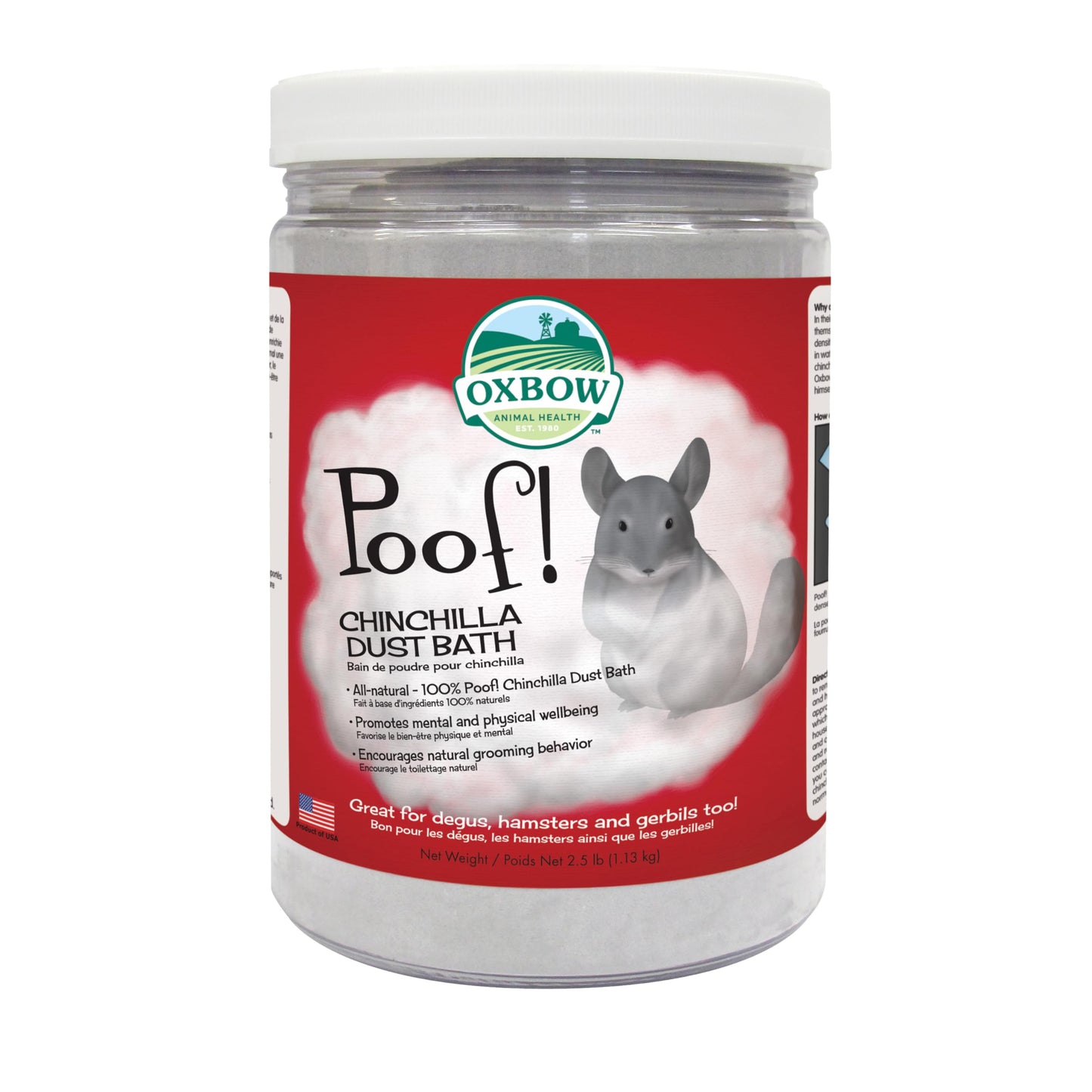 Poof chinchilla bath dust oxbow
