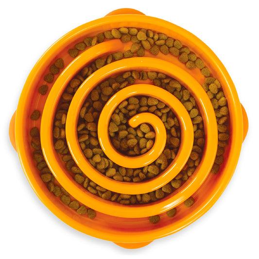 Outward hound slow feeder large orange