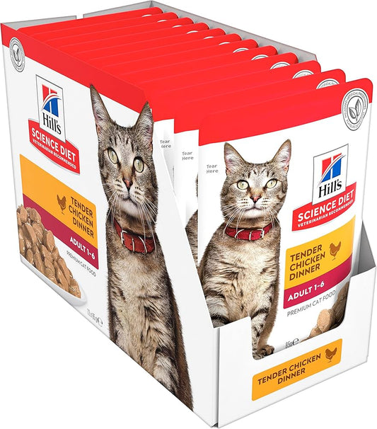 Hills science plan wet cat food adult chicken 85g x12