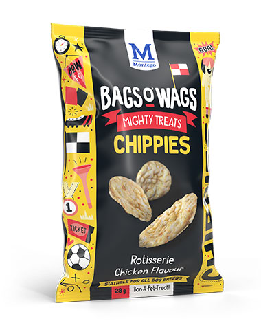 Bags O' Wags Chippies Adult Chewies Rotisserie Chicken Dog Treats 28g