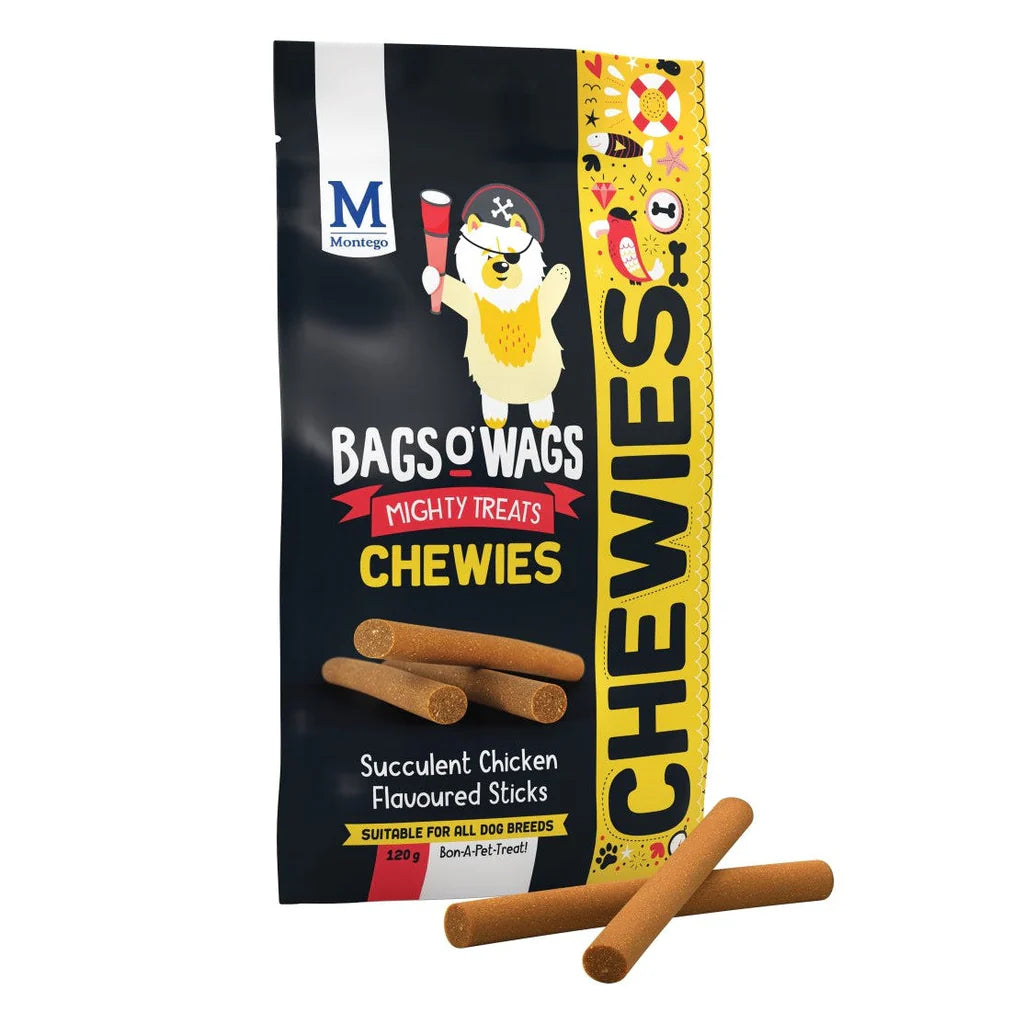 MONTEGO BAGS O' WAGS CHICKEN STICKS 120g
