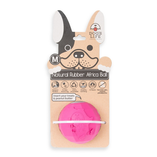 Dogs Life Africa Rubber Ball hot pink s
