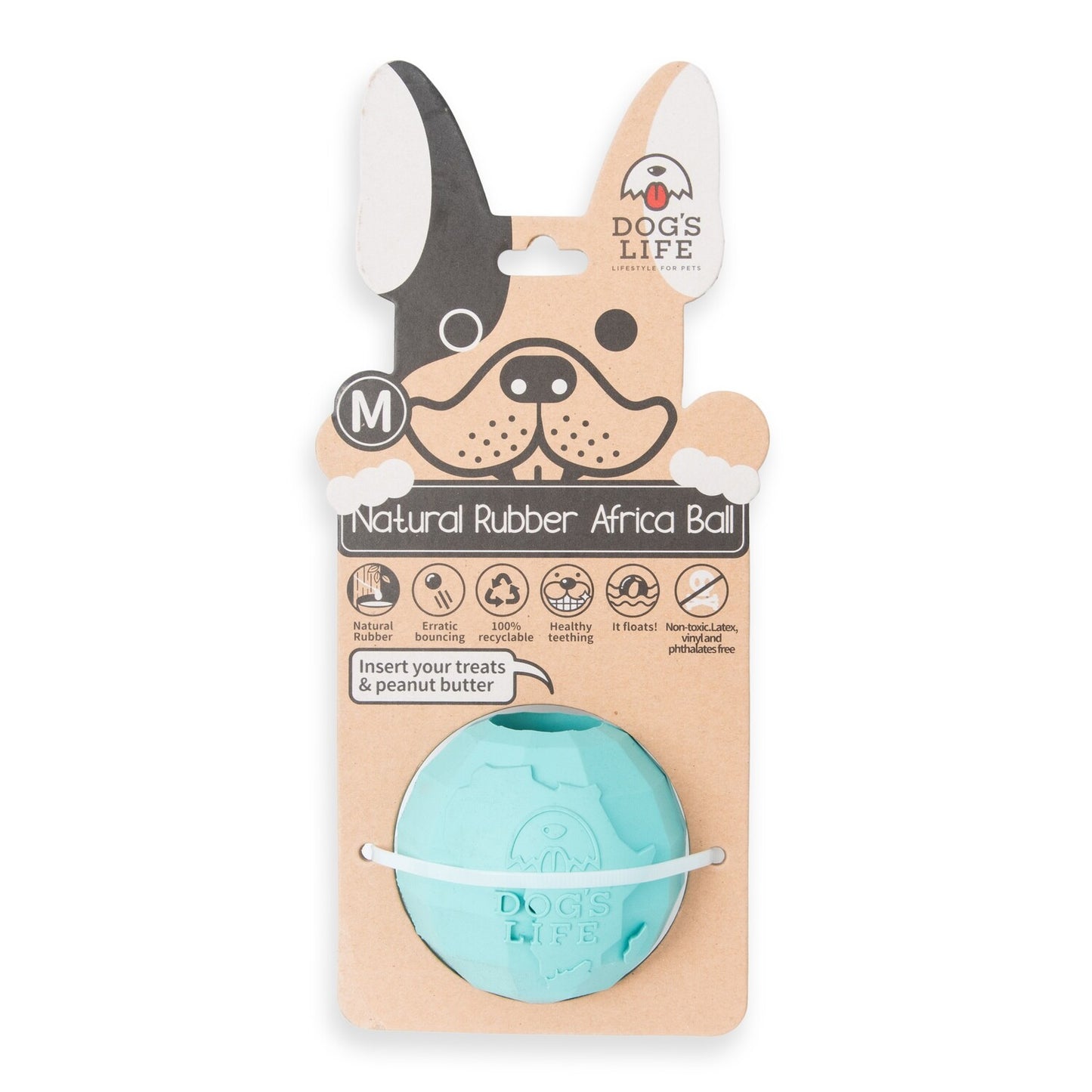 Dogs Life Small Rubber Ball Turquoise S