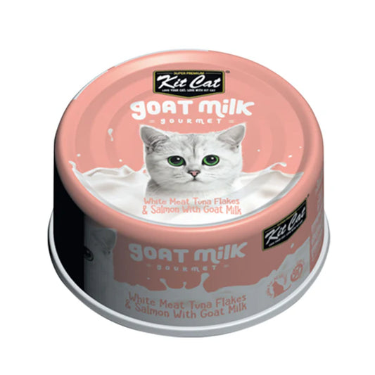 Kit Cat White Meat Tuna Flakes & Salmon with Goat's Milk 70g Cat Food