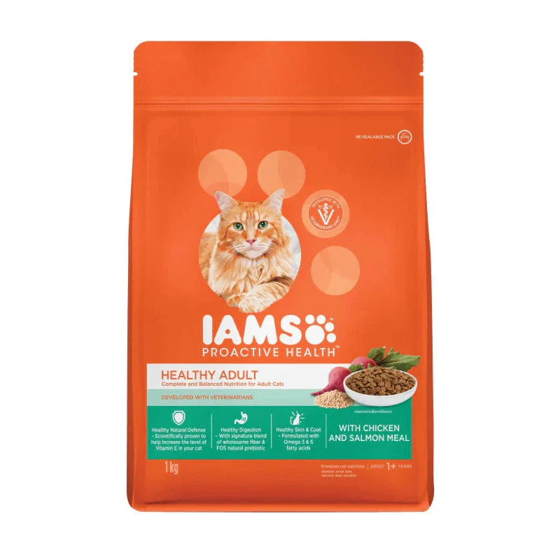 Iams Cat Dry with Chicken & Salmon Meal Adult 1kg