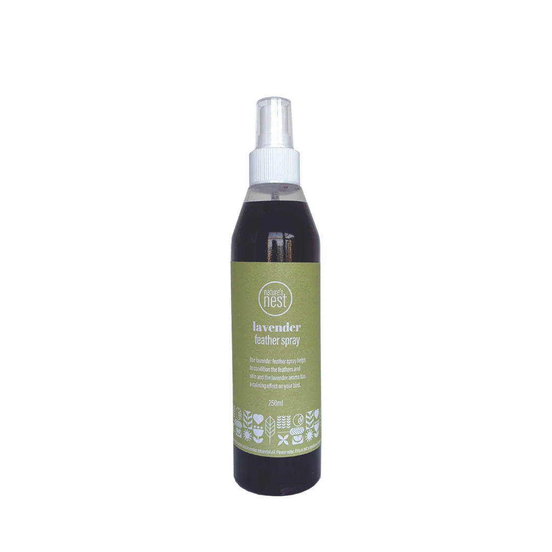 Natures nest feather spray lavender