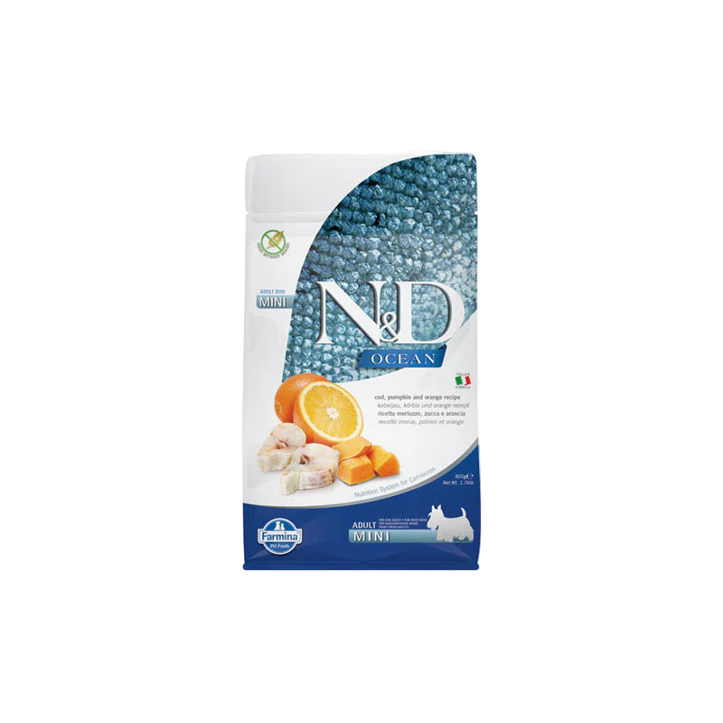 N&D Dog Ocean Pumpkin Codfish & Orange Adult Mini 800g