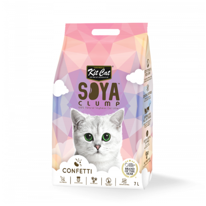 Kit cat soya clumping litter 7L confetti