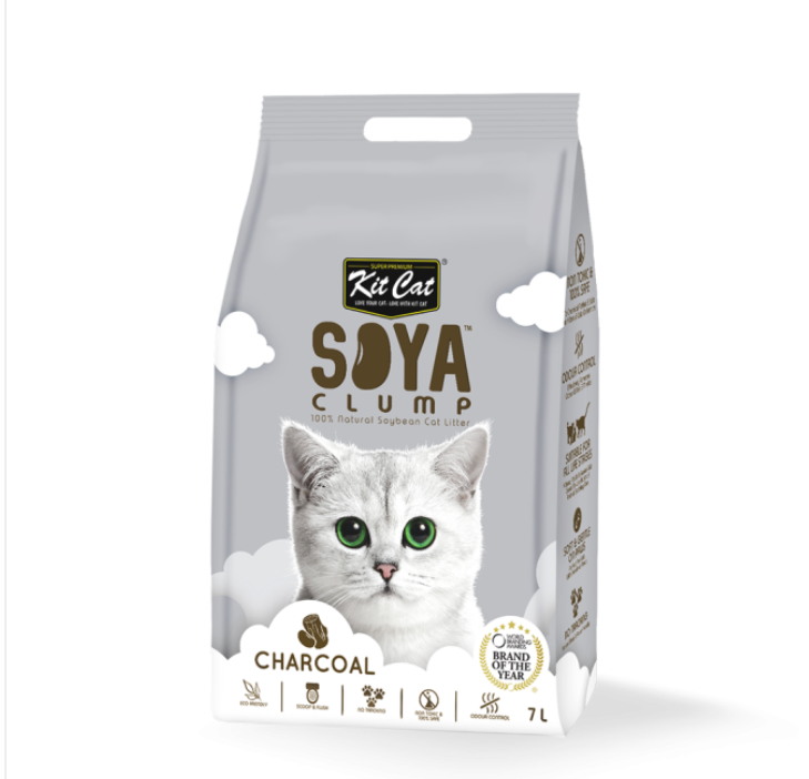 Kit cat soya clumping litter 7L charchol