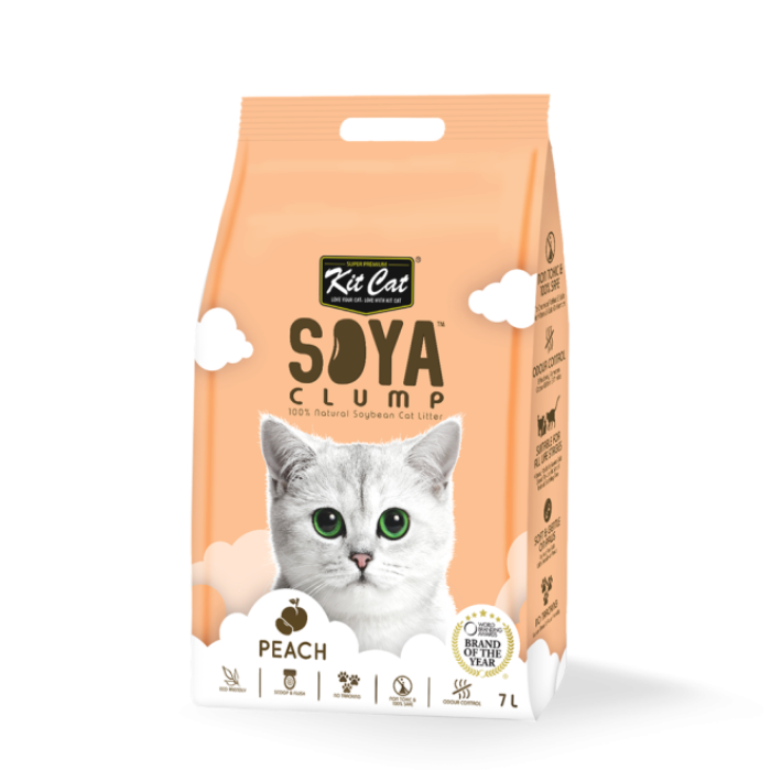 Litter Clump Soya Kit Cat 2.8kg Peach