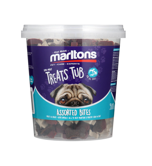 MARLTONS TREATS TUB ASSORTED BITES 500G
