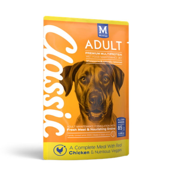 montego wet food pouch chicken veggies 85g