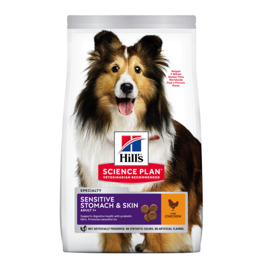 Hill's Science Plan Sensitive Stomach & Skin Chicken Medium & Large Adult Dog Food 12kg