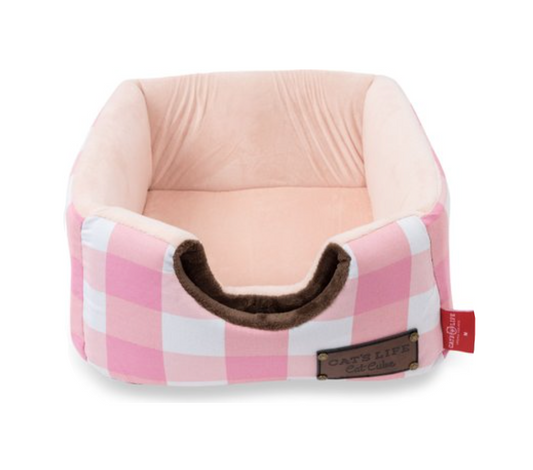 Dogs life pink checkered cat cube m