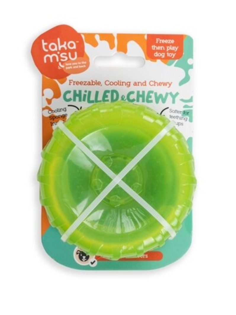 dogs life green tire toy