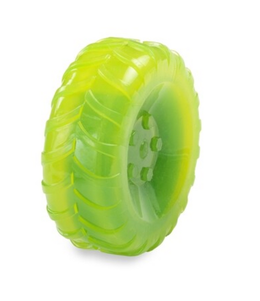 dogs life green tire toy