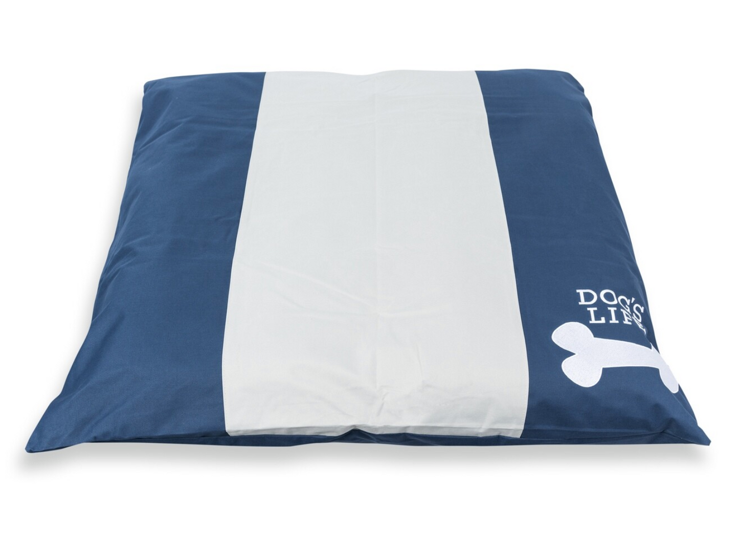 dogs life dog bed cushion square bone blue M