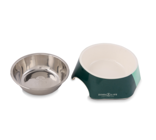 Dogs life dog bowl hexagon melimine steel blue