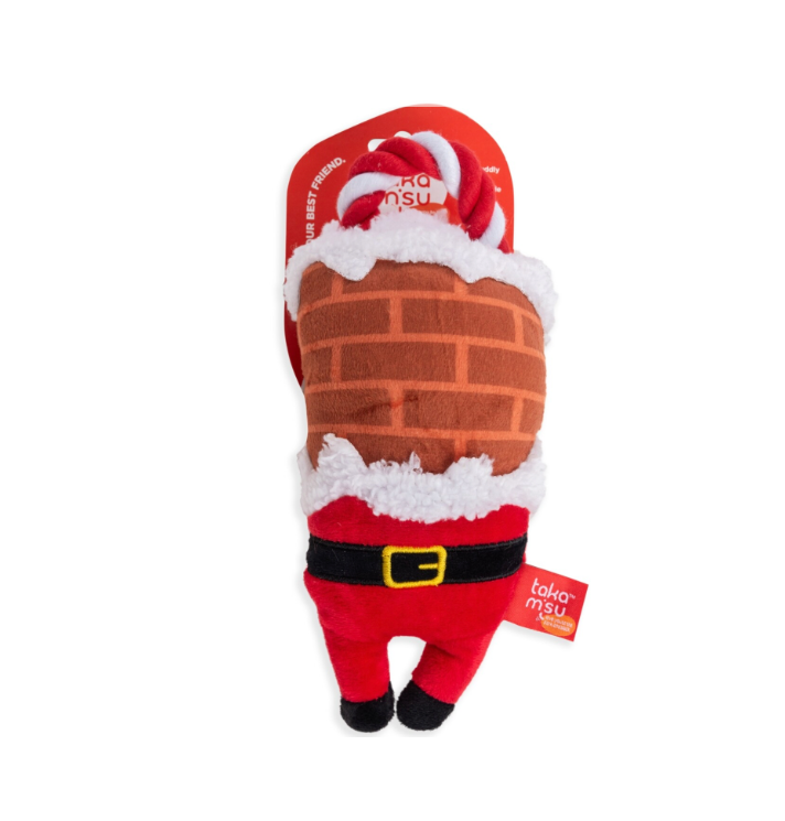 Dogs life toy stuck santa