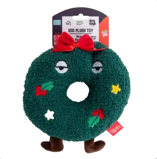 Dogs life toy tired christmas wreath